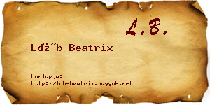 Löb Beatrix névjegykártya